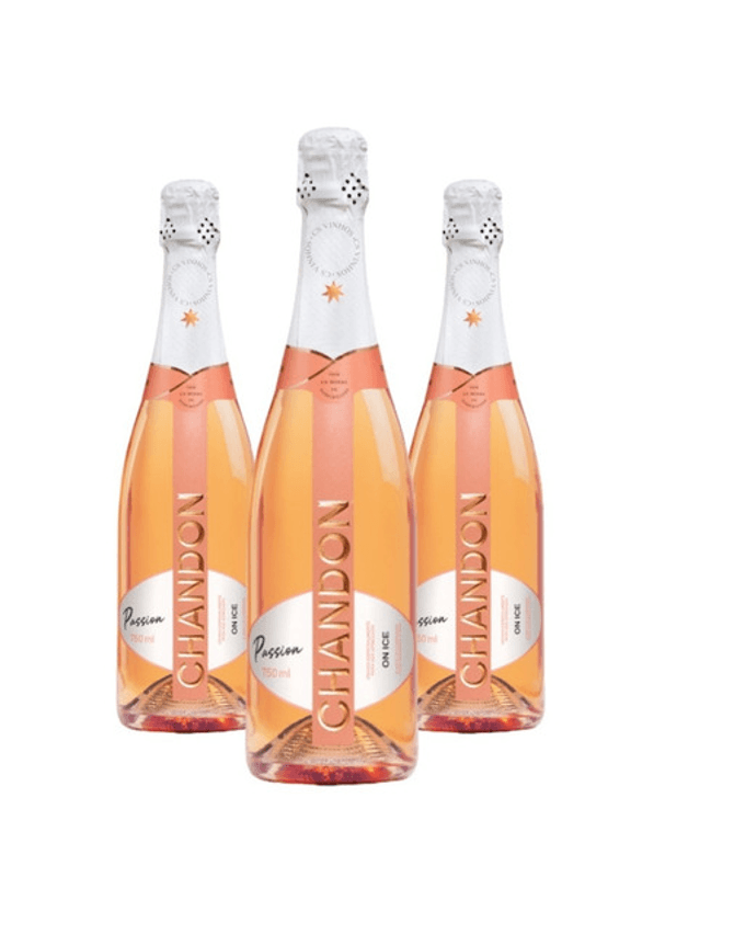 Kit Chandon Passion Rosé On Ice Demi Sec 750ml 3 Unidades