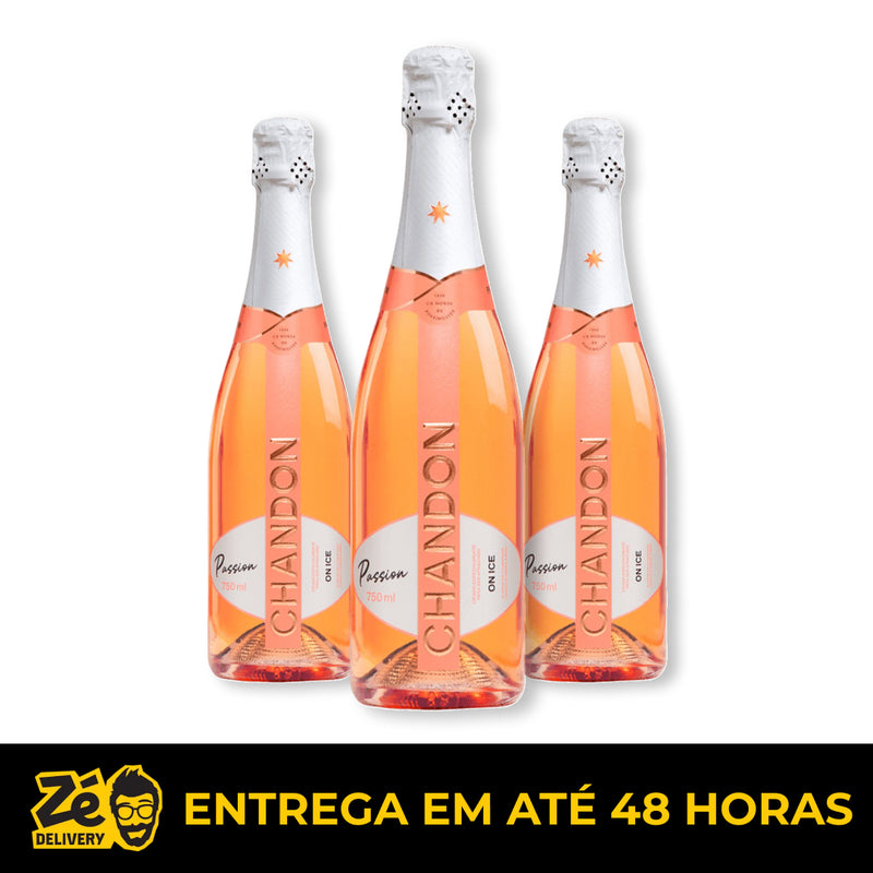 Kit Chandon Passion Rosé On Ice Demi Sec 750ml 3 Unidades